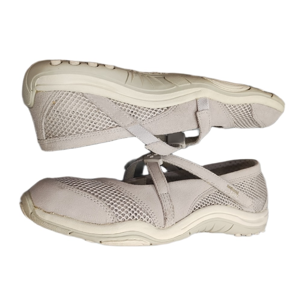 Natural Sport Mistress Mary Jane Shoes Womens Size 8M Gray Leather Comfort EUC